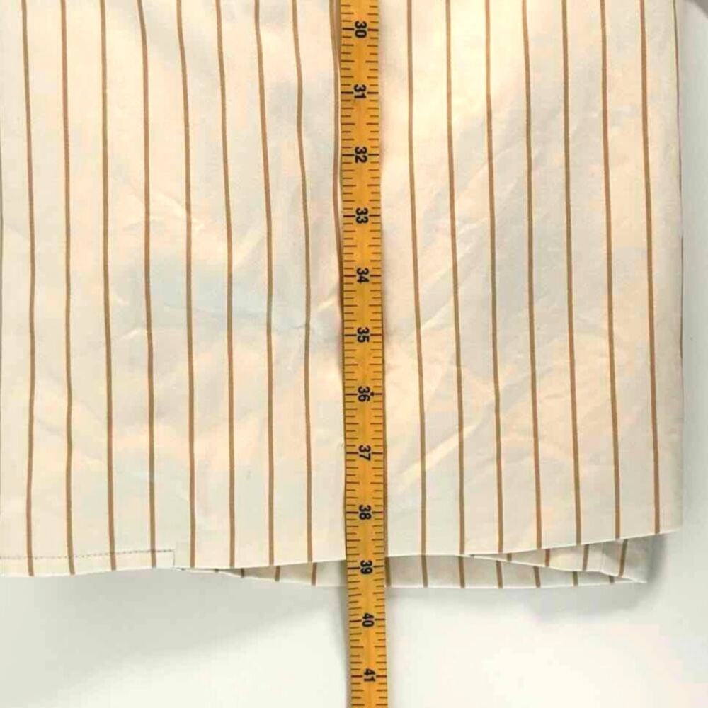 Vtg 90s Women's Ralph Lauren Cream & Tan Pinstripe Cotton Trench Coat - Size XL - Picture 10 of 10